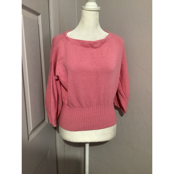 Knitted & Knotted Tops - Knitted & Knotted Light Pink Knit Half Sleeve Blouse XS